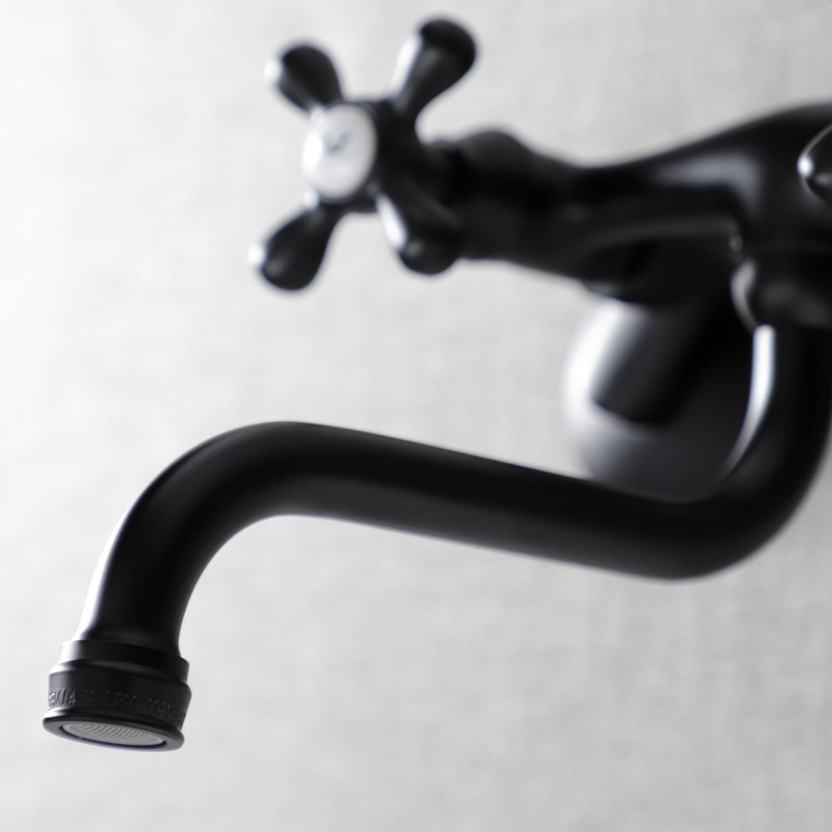 Kingston KS215MB Two-Handle 2-Hole Wall Mount Bathroom Faucet, Matte Black