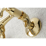 Kingston KS215PB Two-Handle 2-Hole Wall Mount Bathroom Faucet, Polished Brass