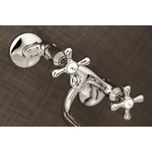 Kingston KS215PN Two-Handle 2-Hole Wall Mount Bathroom Faucet, Polished Nickel