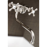 Kingston KS215PN Two-Handle 2-Hole Wall Mount Bathroom Faucet, Polished Nickel