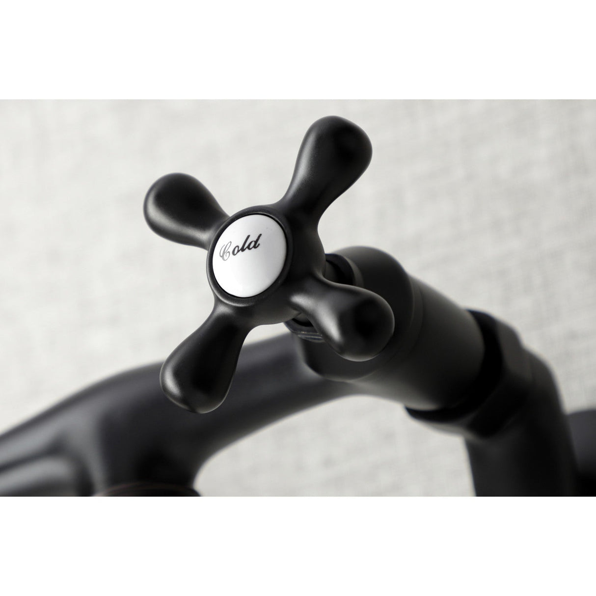 Kingston KS216MB Two-Handle 2-Hole Wall Mount Bathroom Faucet, Matte Black