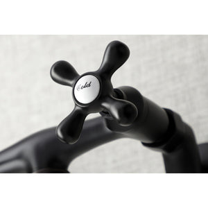 Kingston KS216MB Two-Handle 2-Hole Wall Mount Bathroom Faucet, Matte Black