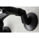 Kingston KS216MB Two-Handle 2-Hole Wall Mount Bathroom Faucet, Matte Black