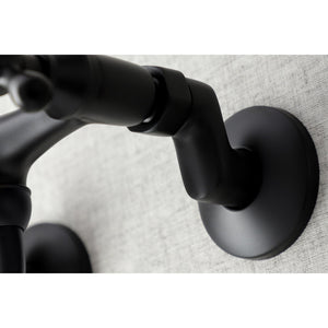 Kingston KS216MB Two-Handle 2-Hole Wall Mount Bathroom Faucet, Matte Black