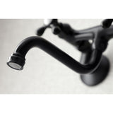 Kingston KS216MB Two-Handle 2-Hole Wall Mount Bathroom Faucet, Matte Black