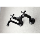 Kingston KS216MB Two-Handle 2-Hole Wall Mount Bathroom Faucet, Matte Black