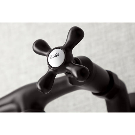Kingston KS216ORB Two-Handle 2-Hole Wall Mount Bathroom Faucet, Oil Rubbed Bronze