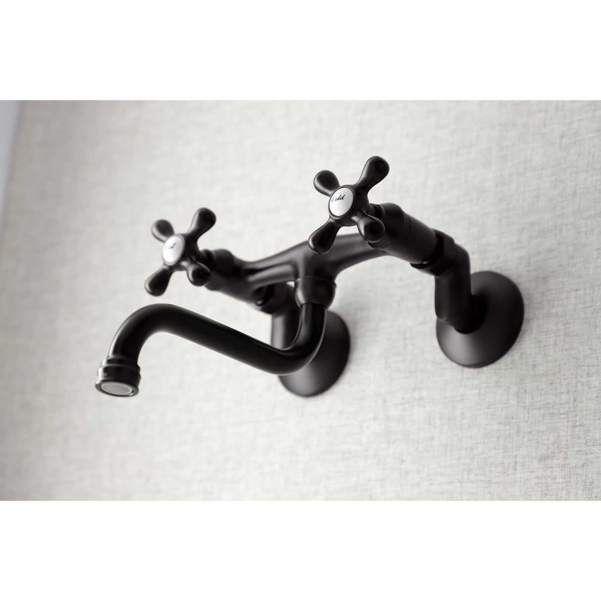 Kingston KS216ORB Two-Handle 2-Hole Wall Mount Bathroom Faucet, Oil Rubbed Bronze