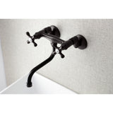 Kingston KS216ORB Two-Handle 2-Hole Wall Mount Bathroom Faucet, Oil Rubbed Bronze