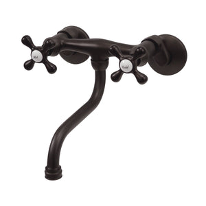 Kingston KS216ORB Two-Handle 2-Hole Wall Mount Bathroom Faucet, Oil Rubbed Bronze