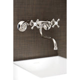 Kingston KS216PN Two-Handle 2-Hole Wall Mount Bathroom Faucet, Polished Nickel