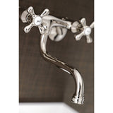 Kingston KS216PN Two-Handle 2-Hole Wall Mount Bathroom Faucet, Polished Nickel