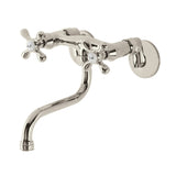 Kingston KS216PN Two-Handle 2-Hole Wall Mount Bathroom Faucet, Polished Nickel