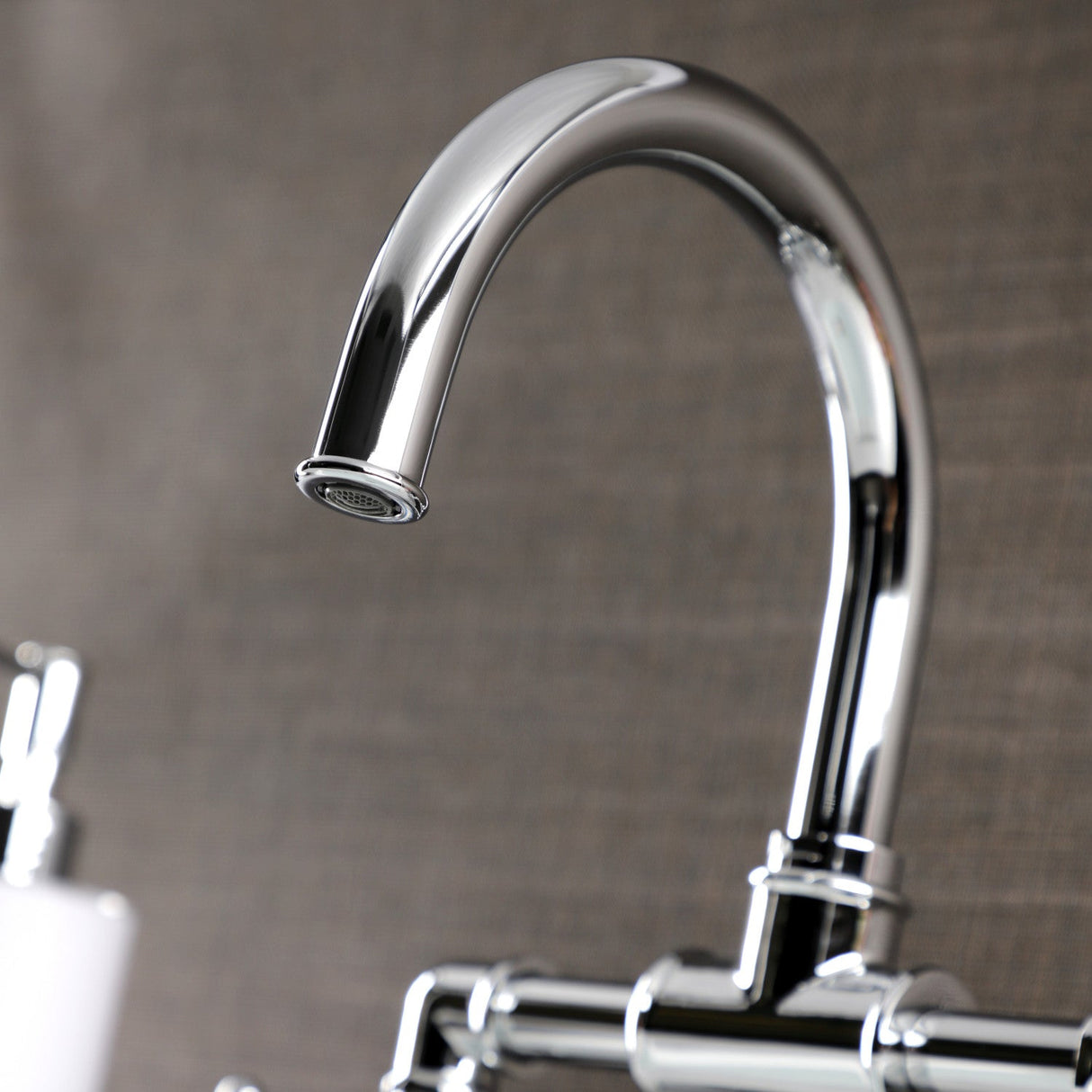 Webb KS2171RKX Two-Handle 2-Hole Deck Mount Bridge Bathroom Faucet with Knurled Handle and Push Pop-Up Drain, Polished Chrome