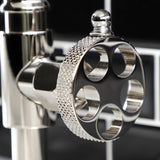 Webb KS2176RKX Two-Handle 2-Hole Deck Mount Bridge Bathroom Faucet with Knurled Handle and Push Pop-Up Drain, Polished Nickel