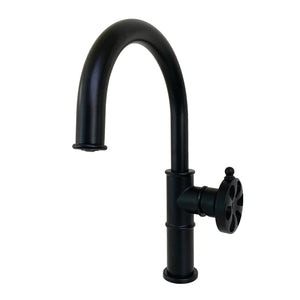 Belknap KS2230RX Single-Handle 1-Hole Deck Mount Bathroom Faucet with Push Pop-Up, Matte Black