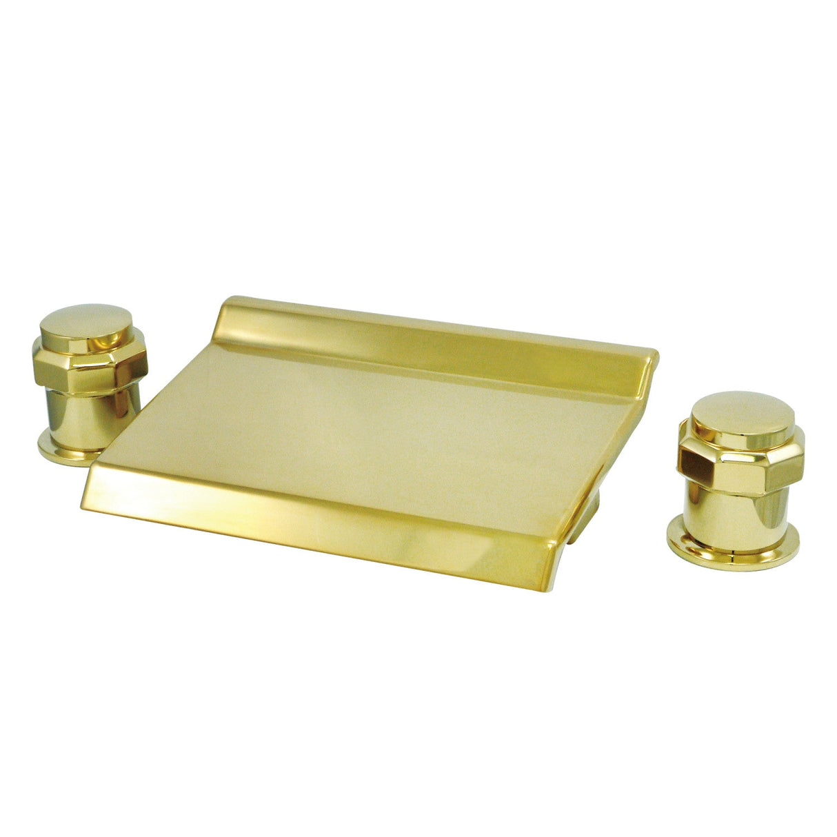 Milano KS2242AR Two-Handle 3-Hole Deck Mount Roman Tub Faucet, Polished Brass
