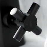 Constantine KS2260DX Two-Handle 1-Hole Deck Mount Bathroom Faucet with Push Pop-Up, Matte Black