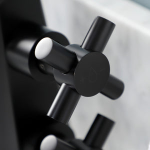 Constantine KS2260DX Two-Handle 1-Hole Deck Mount Bathroom Faucet with Push Pop-Up, Matte Black