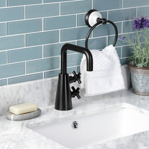 Constantine KS2260DX Two-Handle 1-Hole Deck Mount Bathroom Faucet with Push Pop-Up, Matte Black