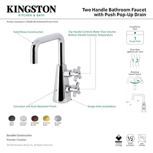 Constantine KS2265DX Two-Handle 1-Hole Deck Mount Bathroom Faucet with Push Pop-Up, Oil Rubbed Bronze