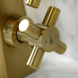 Constantine KS2267DX Two-Handle 1-Hole Deck Mount Bathroom Faucet with Push Pop-Up, Brushed Brass