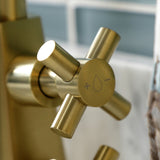 Constantine KS2267DX Two-Handle 1-Hole Deck Mount Bathroom Faucet with Push Pop-Up, Brushed Brass