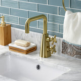 Constantine KS2267DX Two-Handle 1-Hole Deck Mount Bathroom Faucet with Push Pop-Up, Brushed Brass