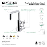 Constantine KS2268DX Two-Handle 1-Hole Deck Mount Bathroom Faucet with Push Pop-Up, Brushed Nickel