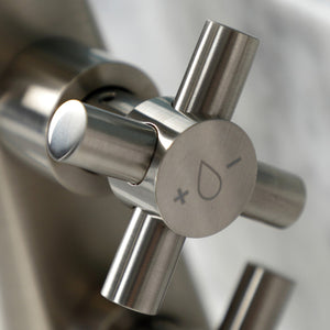 Constantine KS2268DX Two-Handle 1-Hole Deck Mount Bathroom Faucet with Push Pop-Up, Brushed Nickel