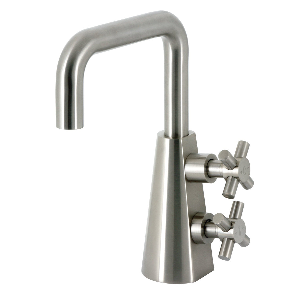 Constantine KS2268DX Two-Handle 1-Hole Deck Mount Bathroom Faucet with Push Pop-Up, Brushed Nickel