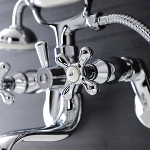 Kingston KS226C Two-Handle Clawfoot Tub Faucet with Hand Shower, Polished Chrome