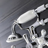 Kingston KS226C Two-Handle Clawfoot Tub Faucet with Hand Shower, Polished Chrome