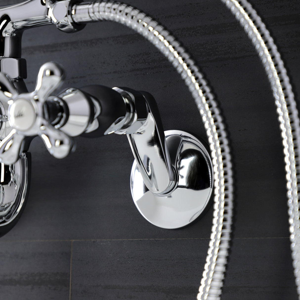 Kingston KS226C Two-Handle Clawfoot Tub Faucet with Hand Shower, Polished Chrome