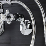 Kingston KS226C Two-Handle Clawfoot Tub Faucet with Hand Shower, Polished Chrome