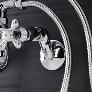 Kingston KS226C Two-Handle Clawfoot Tub Faucet with Hand Shower, Polished Chrome