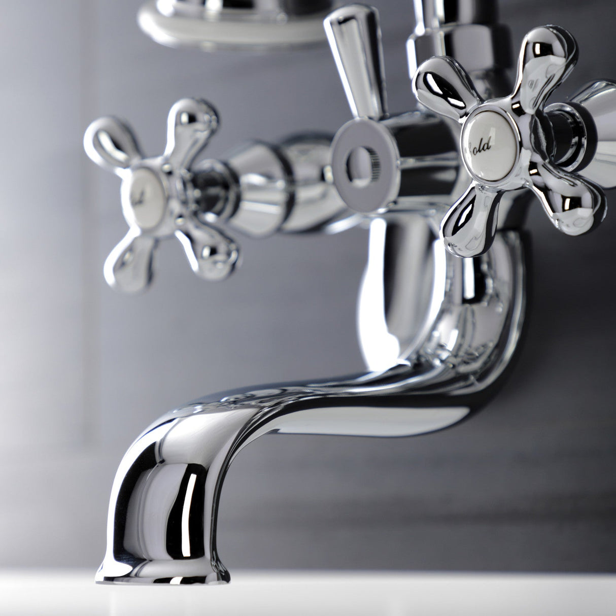 Kingston KS226C Two-Handle Clawfoot Tub Faucet with Hand Shower, Polished Chrome