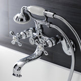 Kingston KS226C Two-Handle Clawfoot Tub Faucet with Hand Shower, Polished Chrome