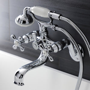 Kingston KS226C Two-Handle Clawfoot Tub Faucet with Hand Shower, Polished Chrome