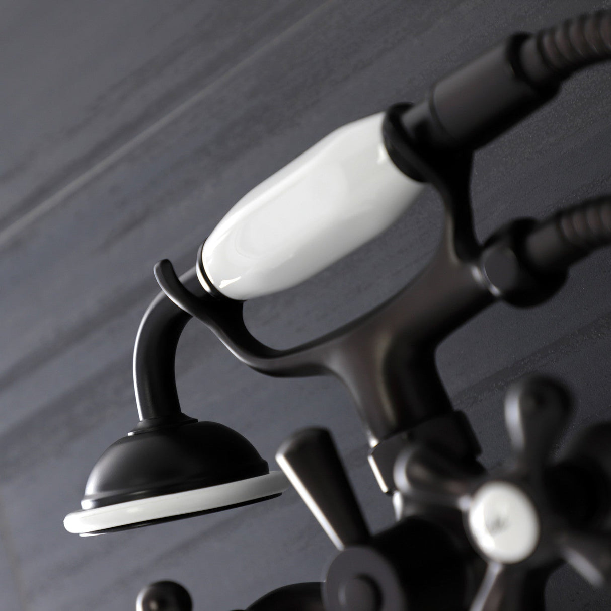 Kingston KS226ORB Two-Handle Clawfoot Tub Faucet with Hand Shower, Oil Rubbed Bronze