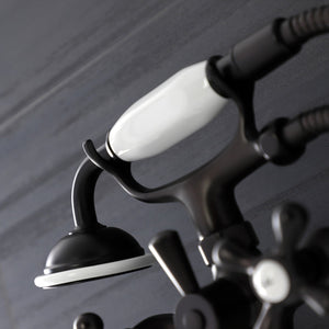 Kingston KS226ORB Two-Handle Clawfoot Tub Faucet with Hand Shower, Oil Rubbed Bronze