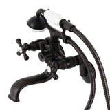 Kingston KS226ORB Two-Handle Clawfoot Tub Faucet with Hand Shower, Oil Rubbed Bronze