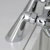 Kingston KS227C Three-Handle 2-Hole Deck Mount Clawfoot Tub Faucet with Handshower, Polished Chrome