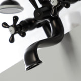 Kingston KS227ORB Three-Handle 2-Hole Deck Mount Clawfoot Tub Faucet with Handshower, Oil Rubbed Bronze