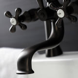 Kingston KS228ORB Three-Handle 2-Hole Deck Mount Clawfoot Tub Faucet with Handshower, Oil Rubbed Bronze