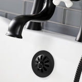 Kingston KS228PXMB Three-Handle 2-Hole Deck Mount Clawfoot Tub Faucet with Hand Shower, Matte Black