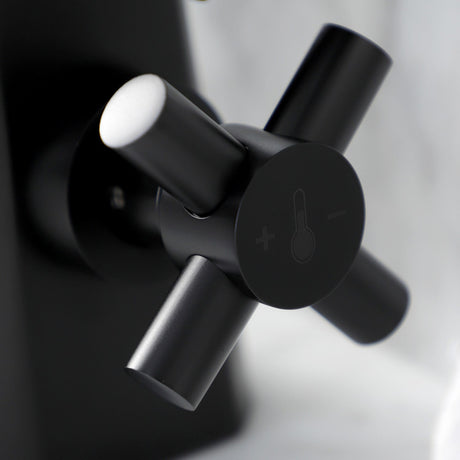 Constantine KS2290DX Two-Handle 1-Hole Deck Mount Bathroom Faucet with Push Pop-Up, Matte Black