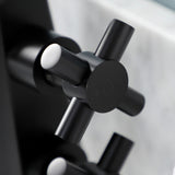 Constantine KS2290DX Two-Handle 1-Hole Deck Mount Bathroom Faucet with Push Pop-Up, Matte Black
