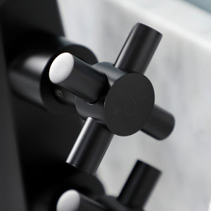 Constantine KS2290DX Two-Handle 1-Hole Deck Mount Bathroom Faucet with Push Pop-Up, Matte Black