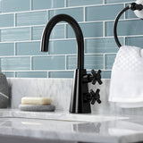 Constantine KS2290DX Two-Handle 1-Hole Deck Mount Bathroom Faucet with Push Pop-Up, Matte Black